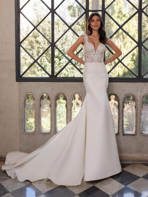 Beautiful Beaded Sheath Fit and Flare Sleeveless High Collar Neckline  Wedding Dress Bridal Gown Open Back Light Champagne Sparkle 
